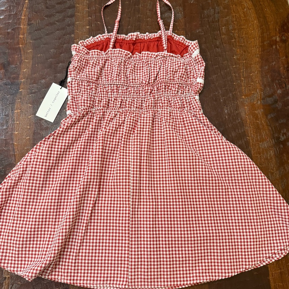 Better Together Red Gingham Dress with White Accents - Picture 6 of 11